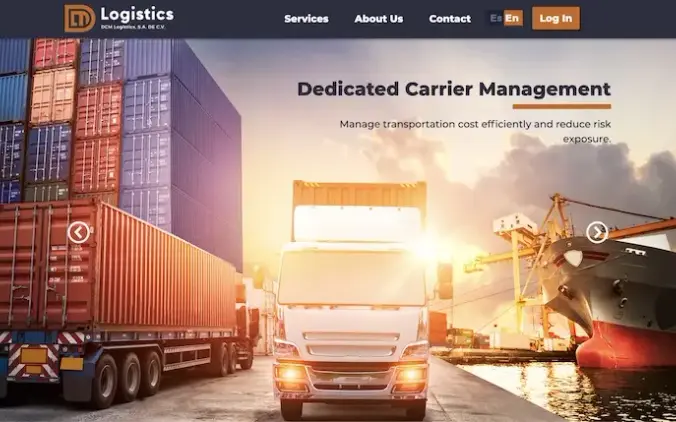Sitio web de DCM Logistics