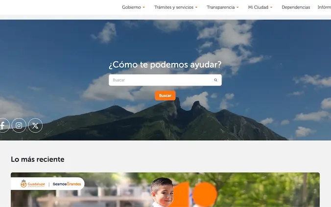 Sitio web de Gobierno de Guadalupe N.L.